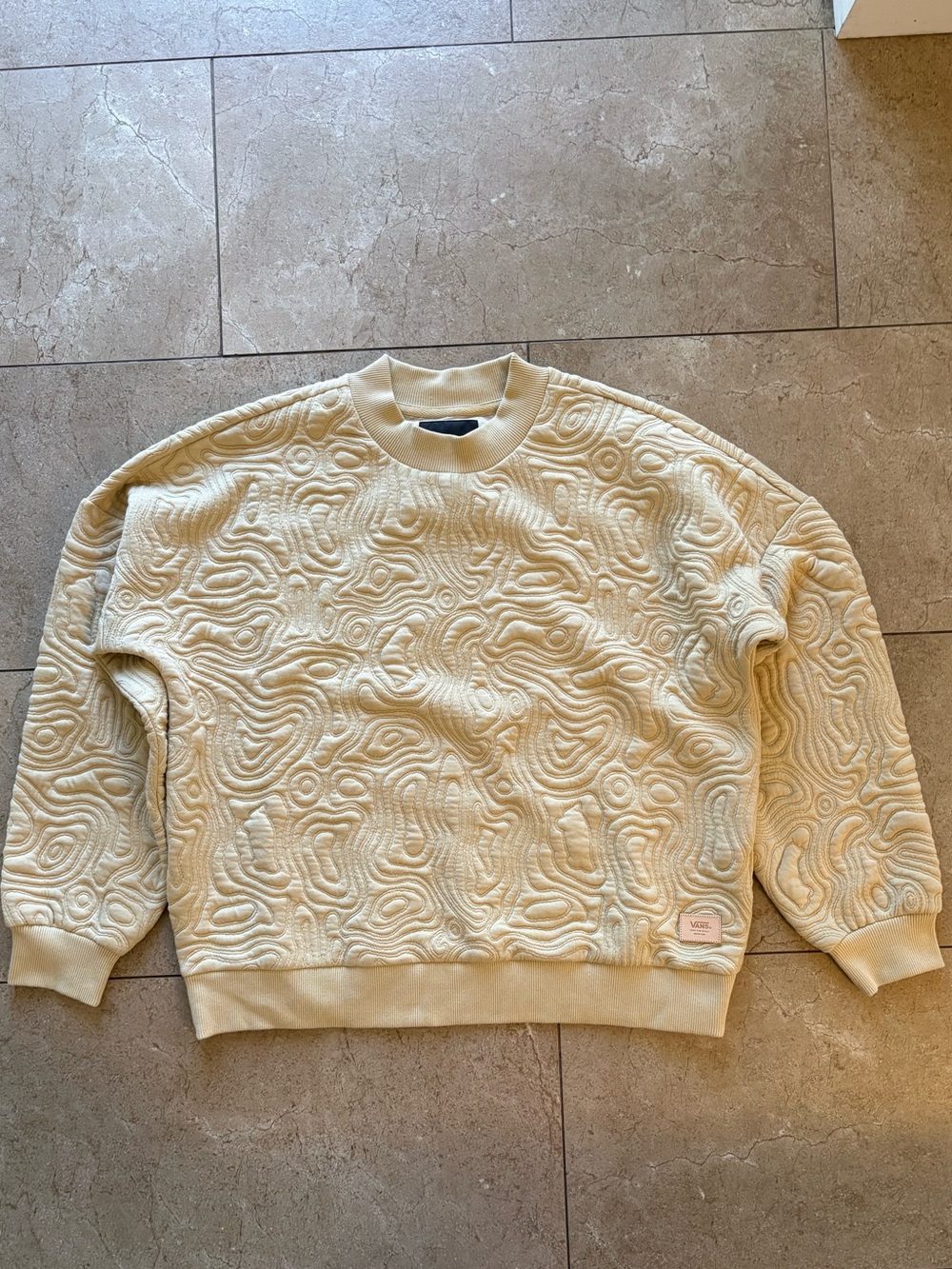 Vans Cream Textured Crewneck Sweater